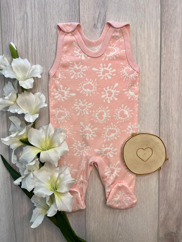 Mamatti SC16330 Baby-Schlafanzug rosa mit Herzchen aus Baumwolle