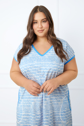 Flota Damen Kurzarm-Shirt Italian Fashion - blauer Druck 