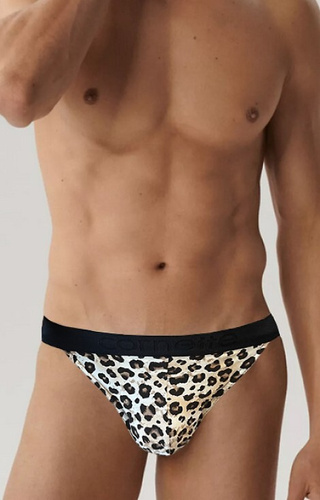 916/164 Cornette High Emotion Herren-Slip – Tango, Leopardenmuster, Baumwolle