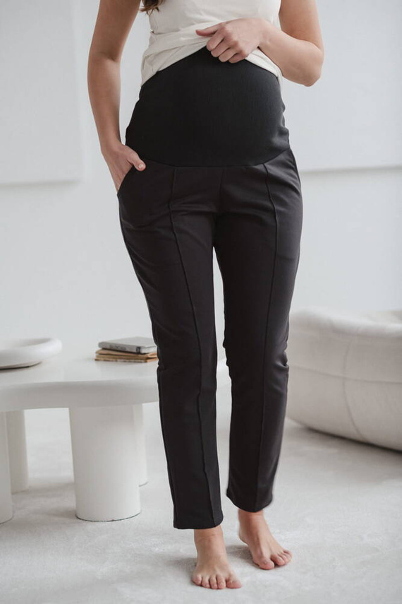 GraceFit Mama klassische Umstandshose Milk&Love, Graphit