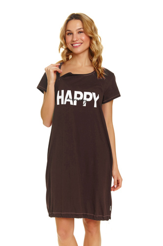 9504 Doctor Nap – Umstands- und Stillnachthemd aus Baumwolle – Komfort und Bequemlichkeit für die werdende Mutter – braun