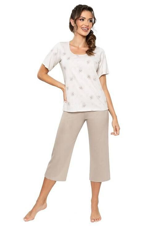 Sandi 3/4 Donna Damenpyjama – Beige