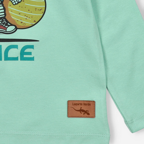 KAR-1006/PIS Jungenbluse mit langen Ärmeln Lagarto Verde Pistazie