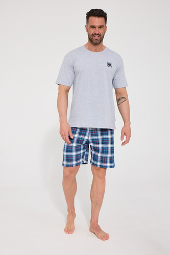 Cornette Grizzly 2 326/340 Herren Baumwoll-Pyjama Kurzarm grau
