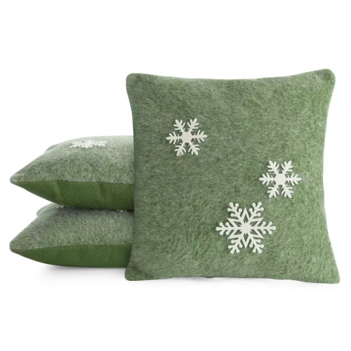 Chp 83 Weihnachts-Schneeflocken-Kissenbezug, Euro-Vorhänge, grün