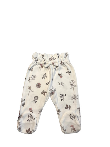 Baby-Schlafanzüge mit hoher Taille, Mamatti PG15215 – Weiß mit Blättern, Baumwolle