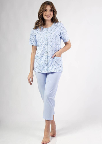 694 Regina Damenpyjama – Blau