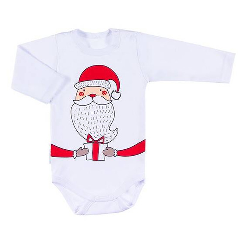 Santa Claus Eevi Langarm-Body – weiß