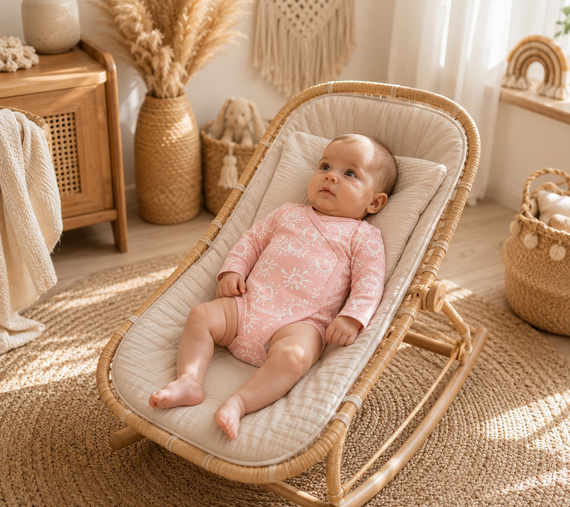 Body für Babys zum Wickeln Mamatti BD16326 rosa aus Baumwolle mit Herzchen