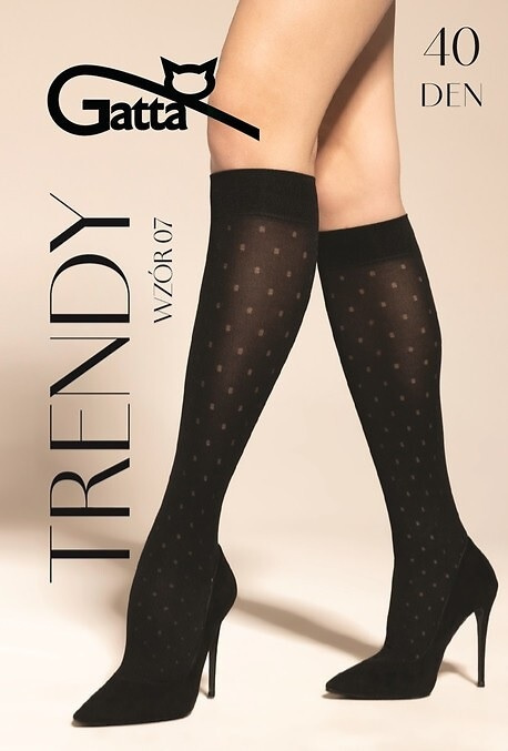 Damen-Kniestrümpfe Gatta Trendy wz.07 40 DEN nero schwarz ohne Druck