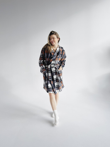 031 De Lafense Bademantel-Decke - warmer Fleece-Damenbademantel Super Cozy, camel