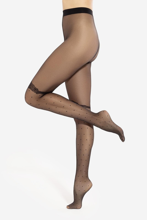 Strumpfhose Fancy 01 20 den Gatta – schwarz, matt, gemustert, glatt