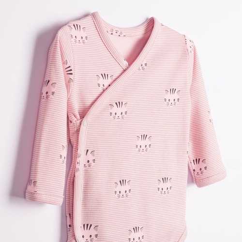 Body zum Wickeln Nicol Tosia 225098 Baumwolle Rosa mit Katzen Langarm