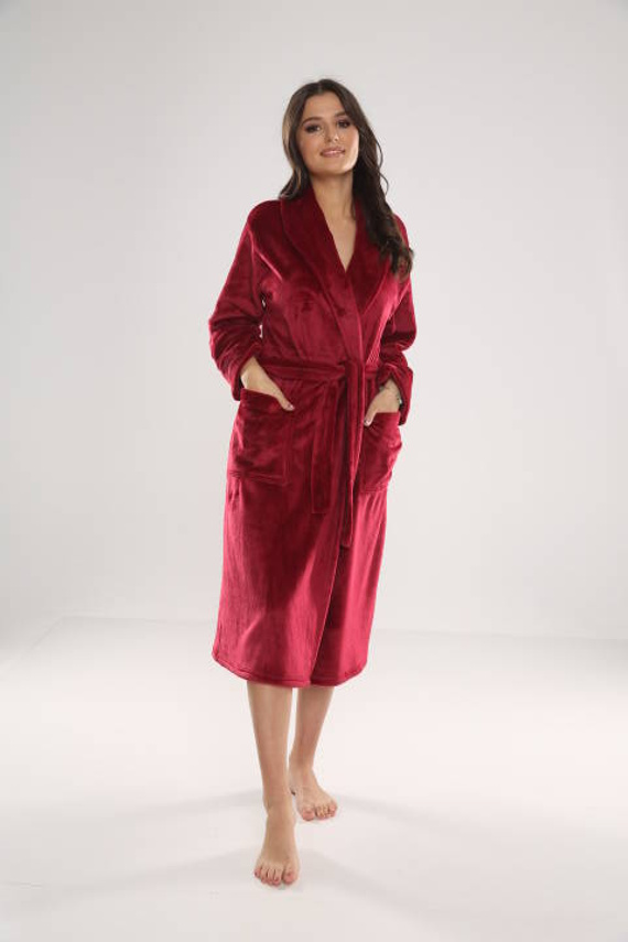 628 Abigail Long Forex Damen Bademantel - kastanienbraun