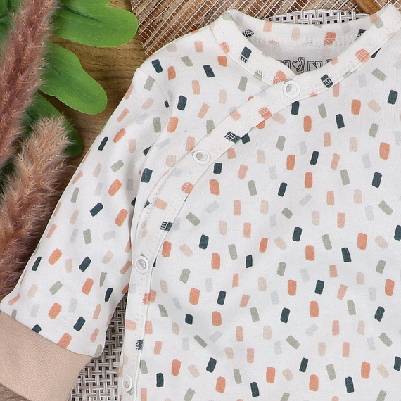 ABN-5327/KRE Umschlagstrampler aus Bio-Baumwolle Nini creme