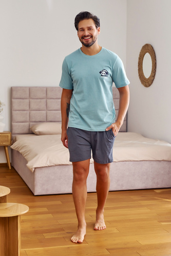 7232 Doctor Nap Herren-Pyjama – Eisblau