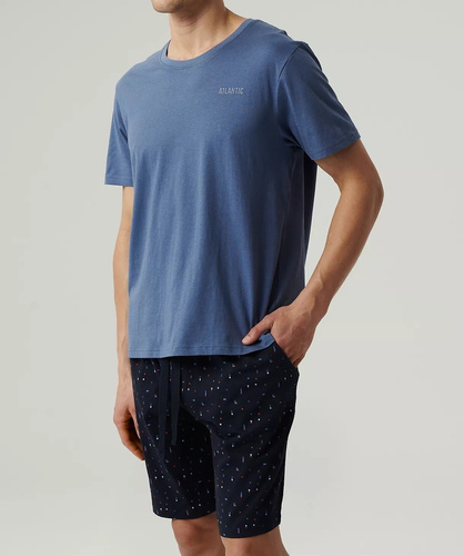 NMP-385 Herren-Kurzarmpyjama, Atlantic – Marineblau