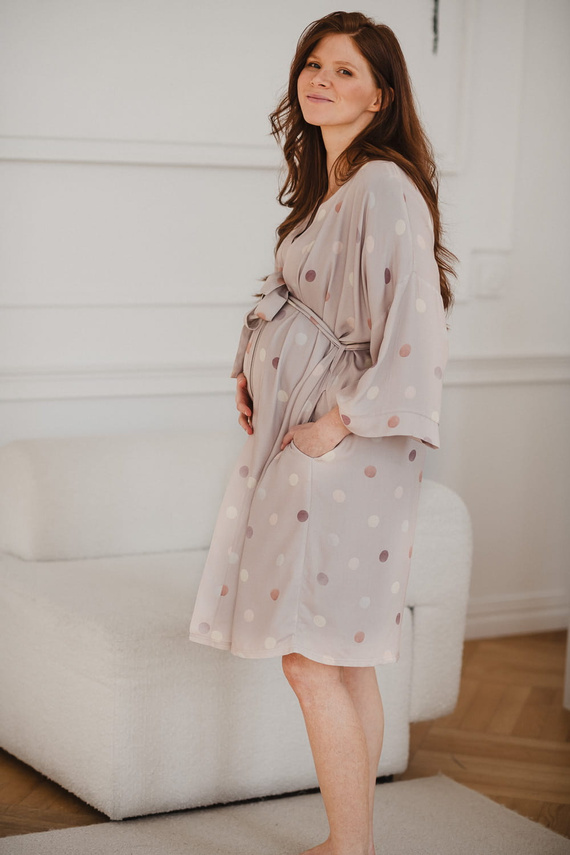 Polka Dots Milk&Love Umstandsbademantel aus Bambus