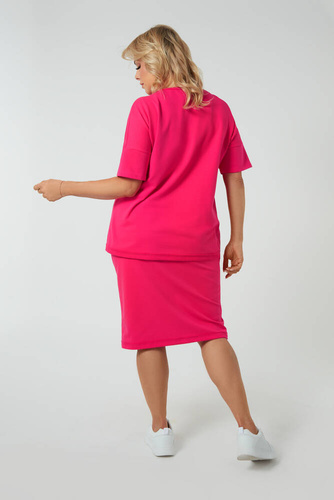 Stella Damen Midirock Italienische Mode - fuchsia