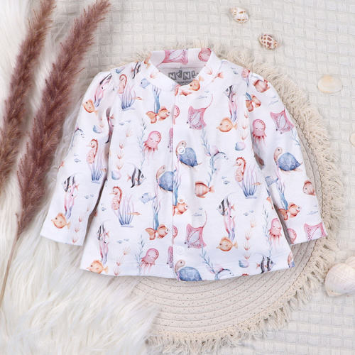 ABN-5482 Underwater World Nini Babykaftan – Bio-Baumwolle, bequeme Druckknöpfe