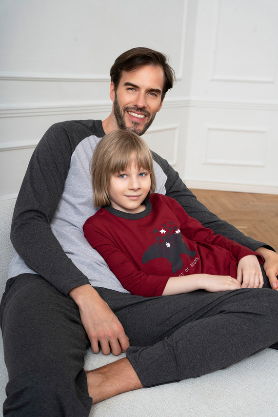 Morten Schlafanzug für Jungen Italienische Mode burgundy/c.melanÅ¼ 