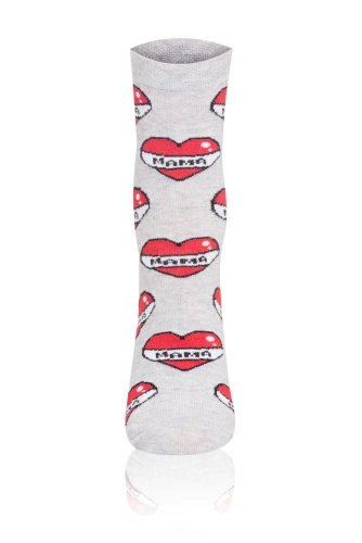 S122D Mama Lange Socken Italienische Mode - grau