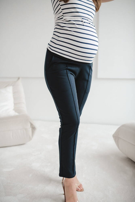 GraceFit Mama klassische Umstandshose Milk&Love in Marineblau