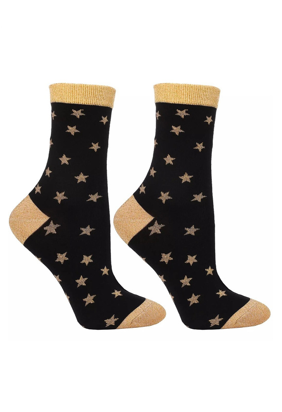 CSLS450-001 Moraj schwarze Socken – Weihnachtssocken in einer glänzenden Box
