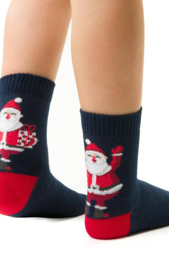 Art.138 Socken Weihnachtsmuster Steven 380 Marineblau