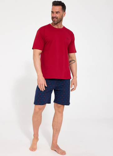 Cornette Wild Bear 2 326/347 Herren-Pyjama kurz bordeaux 100% Baumwolle