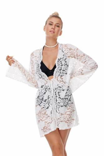Lanzarote Pareo Bademantel Lupoline- weiß