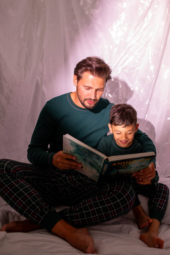 Fogo Herren Schlafanzug langarm, lange Hose Italian Fashion - grün/print 