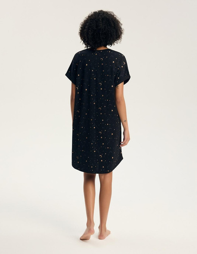 Damen Nachthemd Henderson 45441 Gilly Schwarz 100% Baumwolle