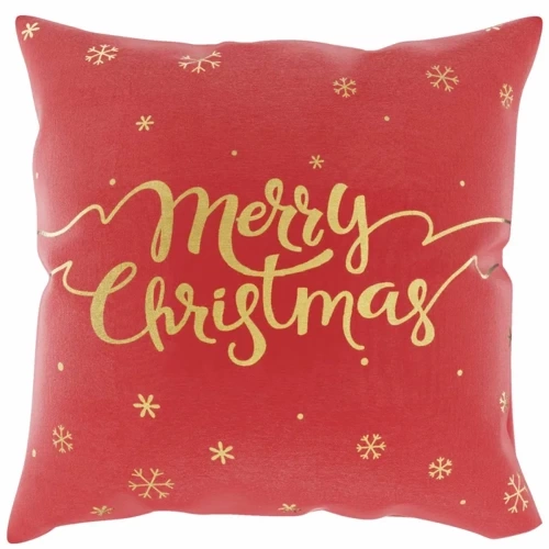 Snow Merry Christmas Weihnachtskissenbezug von Needle and Thread, rot