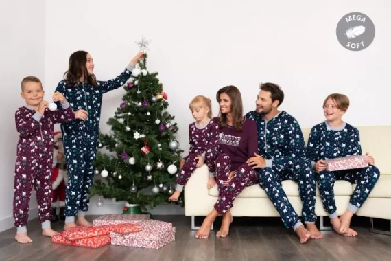 Sid Kinder-Schlafanzug Italian Fashion- burgunderfarbener Druck