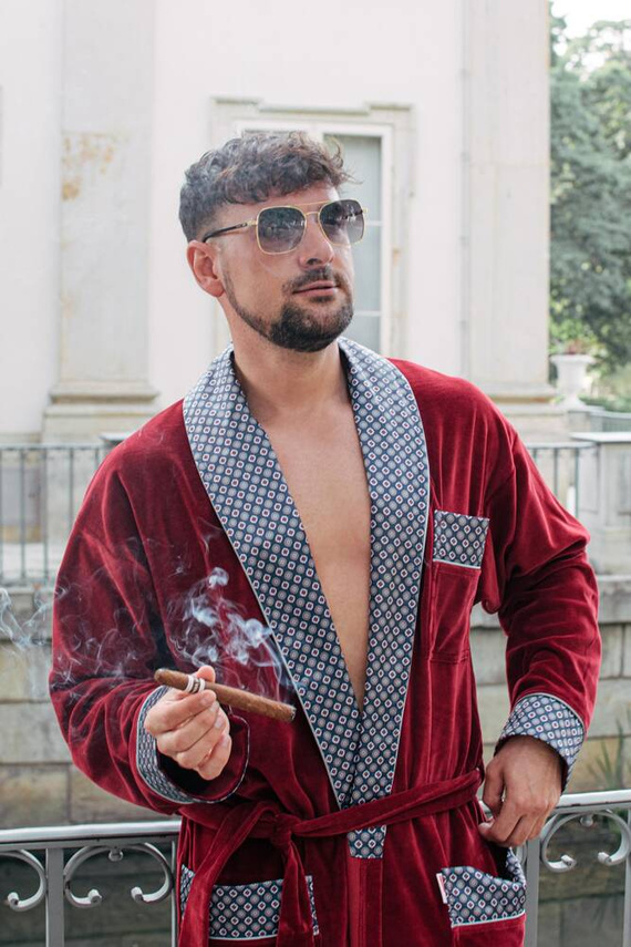 772 Bonjour forex Bademantel für Herren - kastanienbraun