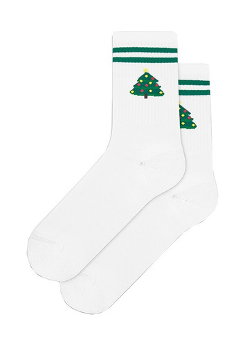 U04.N56 Gatta Weihnachtssocken – Unisex-Baumwollsocken mit Weihnachtsmotiv, Muster 996 weiß