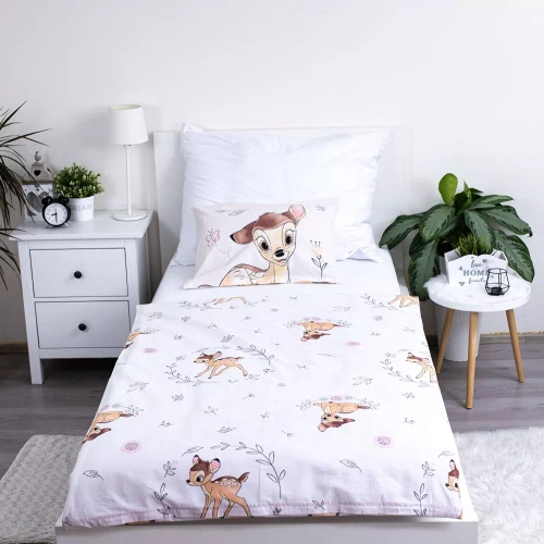 Bambi-Hirsch Baumwollbettwäsche für ein Bett von Jerry Fabrics, Beige