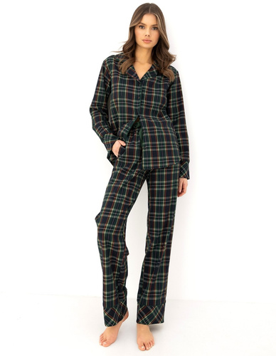 Sensis Skyler Damenpyjama 100% Baumwolle Flanell lang kariert