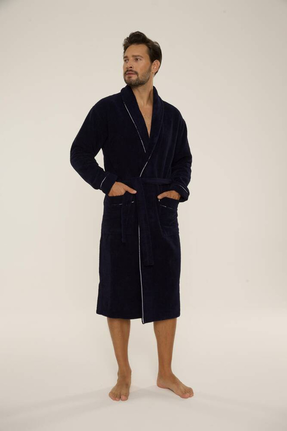 735 Manuele Herren Bademantel De Lafense - marineblau