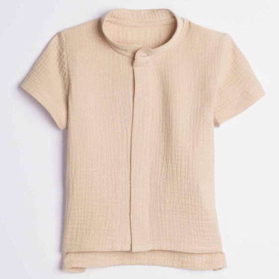 Jungenhemd Nicol 224351 Musselin 100% Baumwolle Kurzarm - Beige