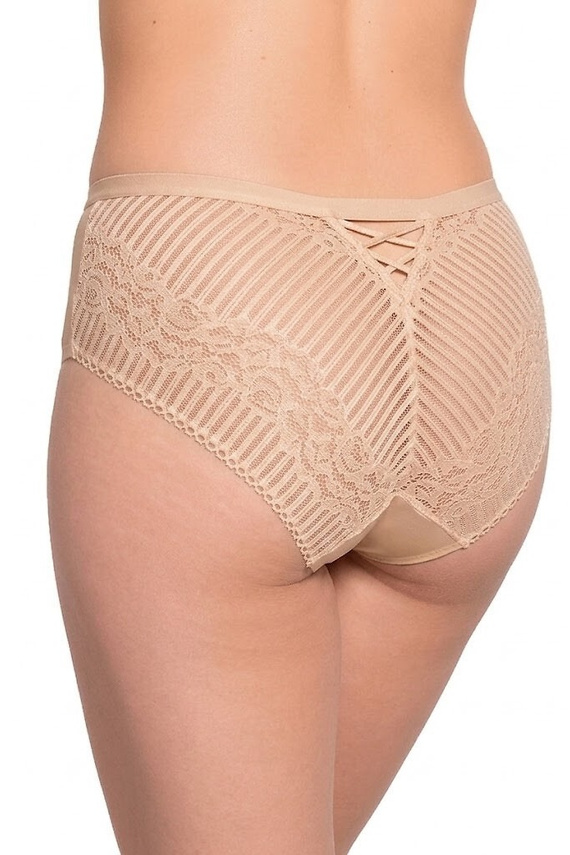 Gabidar 210 Damen-Slip Beige aus Baumwolle mit Spitze und dekorativer Schleife