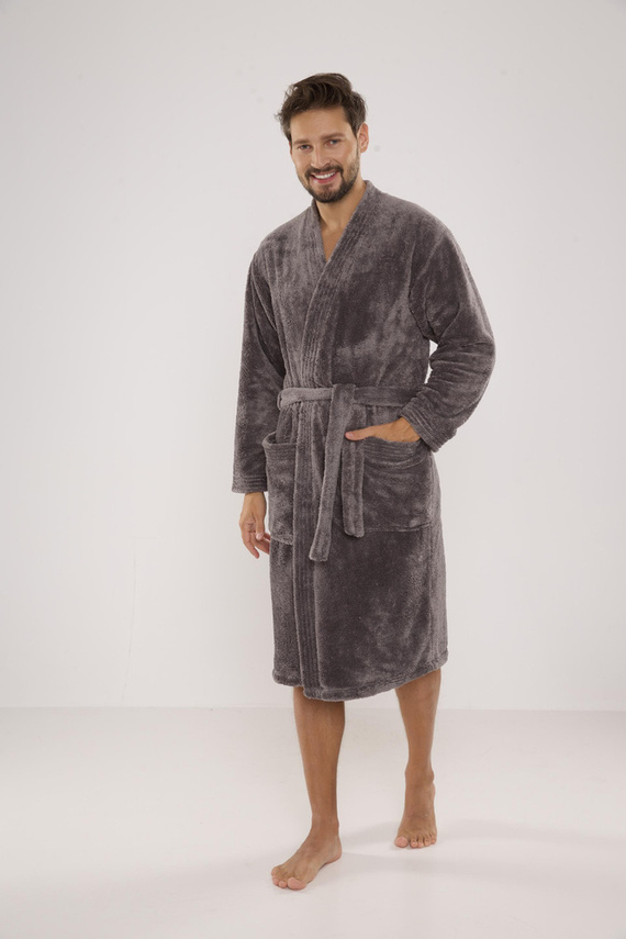 391 Hugo Herren Bademantel De lafense - grau