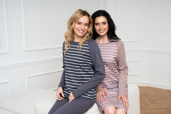 Oda Nachthemd Italian Fashion - Cappuccino Druck