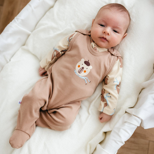 Beary Cool Eevi Baby-Schlafanzug – Beige, Baumwolle