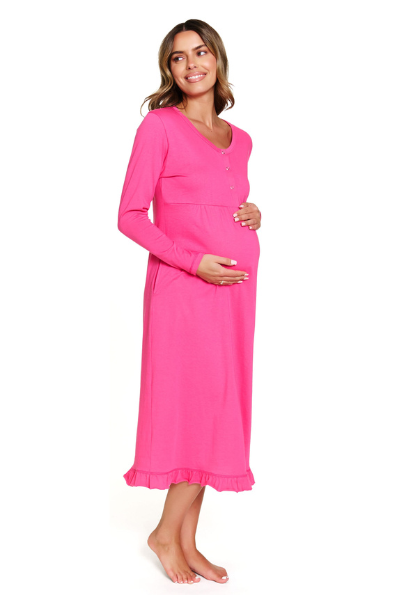 7318 Doctor Nap – Umstands- und Stillnachthemd aus Baumwolle | Polnische Produktion - Pfingstrose