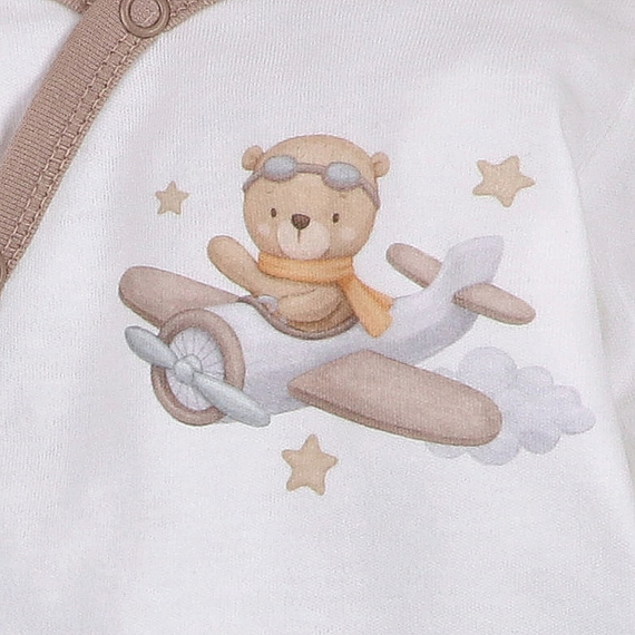 ABN-5502 Sky Journey Nini Ecru-Umschlagkörper | Bio-Baumwolle für Neugeborene