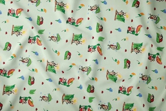 3807 C Land of Dreams Kinderbettwäsche aus Baumwolle mit Karo-Marienkäfern