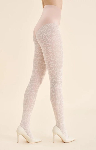 1235 Perse Gabriella Ecru-Strumpfhose – ornamental, 60 den, 3D-Technologie