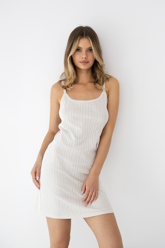 Sensis Jaylani Nachthemd Beige – Baumwolle Mini Nachtwäsche mit Trägern